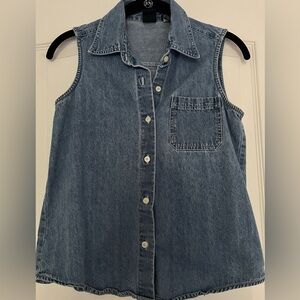 Vintage Gap Sleeveless Denim Shirt, size XS